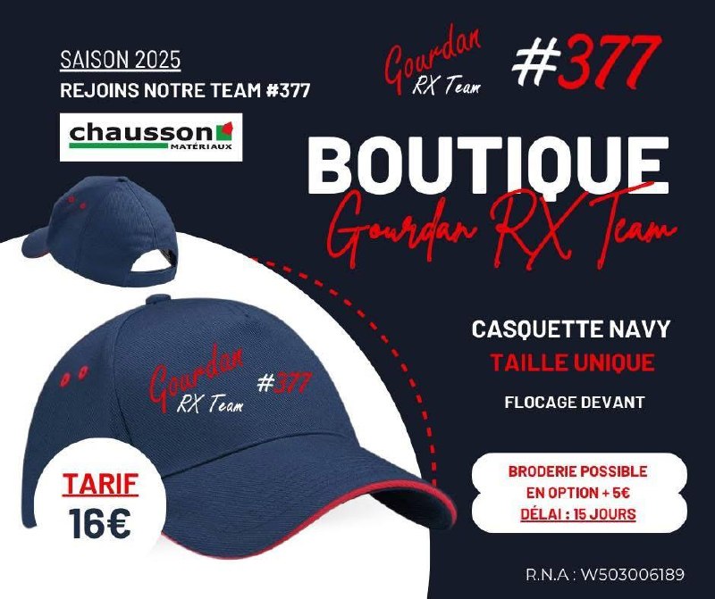 Casquette navy Gourdan RX Team