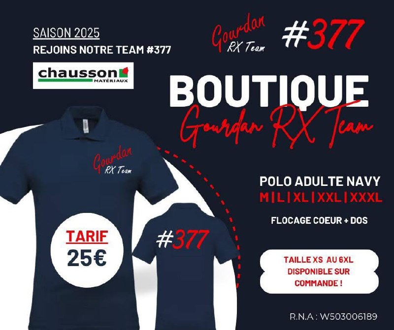 Polo adulte navy Gourdan RX Team